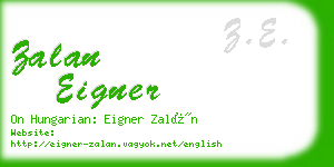 zalan eigner business card